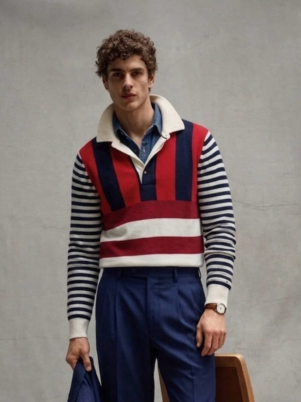Tommy Hilfiger NEW Striped Rugby Polo Sweater Size XS/Small Preppy Nautical